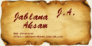 Jablana Akšam vizit kartica
